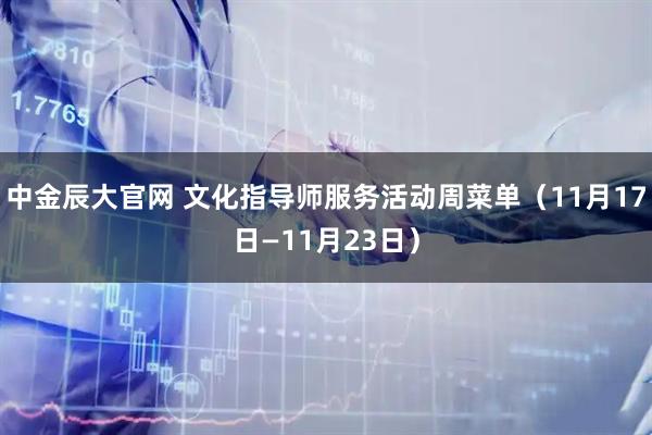 中金辰大官网 文化指导师服务活动周菜单（11月17日—11月23日）